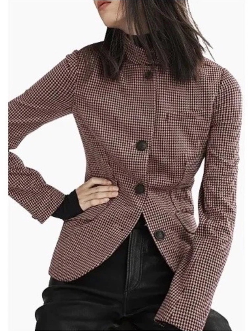 rag & bone Slade Houndstooth Italian Plaid Blazer Jacket Women’s Sz 8